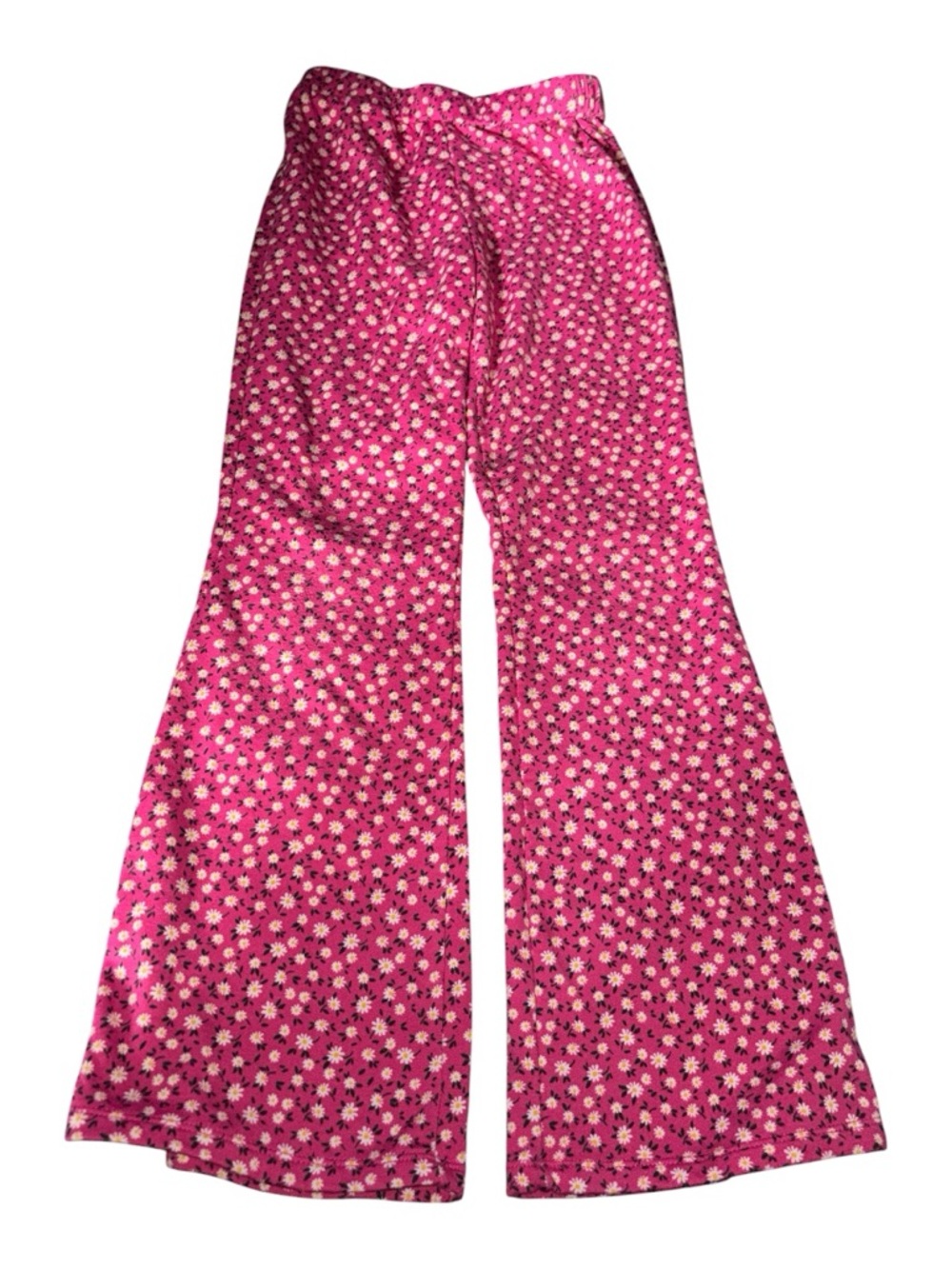 Emma & Elsa Girls Pink Floral Daisy Print Flare Leg Pants